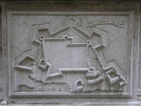 Representation of the Fortress of Spalato on the Church of S. Maria del Giglio in Venice (17th Century; © Mihailo St. Popović, 2009)