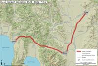 Least Cost Path Calculations Ohrid - Bitola - Prilep