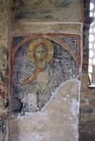 The Fresco of Christ Antiphonetes with its Slavonic Graffiti in the Medieval Church of Sveti Gjorgji near the Roman and Early Byzantine City of Bargala (© Tabula Imperii Byzantini and Mihailo St. Popović, 2007)