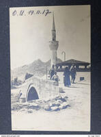 A Photograph from February 1917 showing the Ottoman Bridge "Kjemerlija" (in the Foreground) and the "White Mosque" (in the Background)