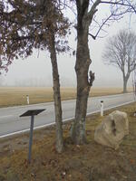 Der Luckate Stein neben der Landesstraße 4043 auf dem Weg nach Unterwaltersdorf