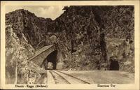 A German Postcard from 1917 showing the Railway with Its Tunnel and the "Mackensen Tunnel"