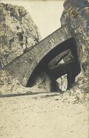 The Railway with Its Tunnel in the Gorge of Prosek (Demir Kapija) in the Valley of the River Vardar on a German Photograph from the First World War