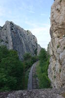 Today's Railway in the Gorge of Prosek (Demir Kapija) in the Valley of the River Vardar